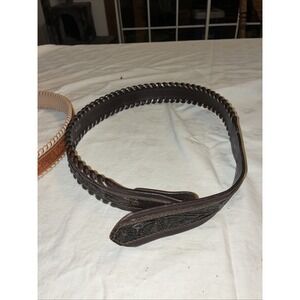 two circle y belt size 32 9018S and 8314 1.5 Wide 38 Inch Long Brown And Black